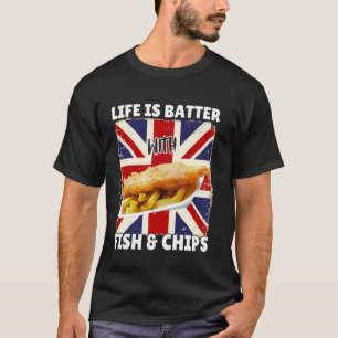 Camiseta La vida es mejor con pescado y patatas fritas - Co