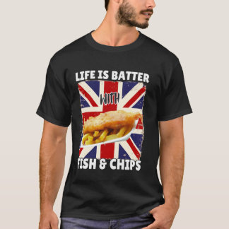 Camiseta La vida es mejor con pescado y patatas fritas - Co