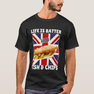 Camiseta La vida es mejor con pescado y patatas fritas - Co