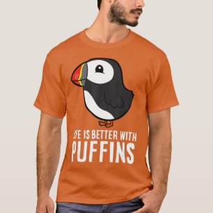 Camiseta La Vida Es Mejor Con Puffins Cute SeaBird Puffins