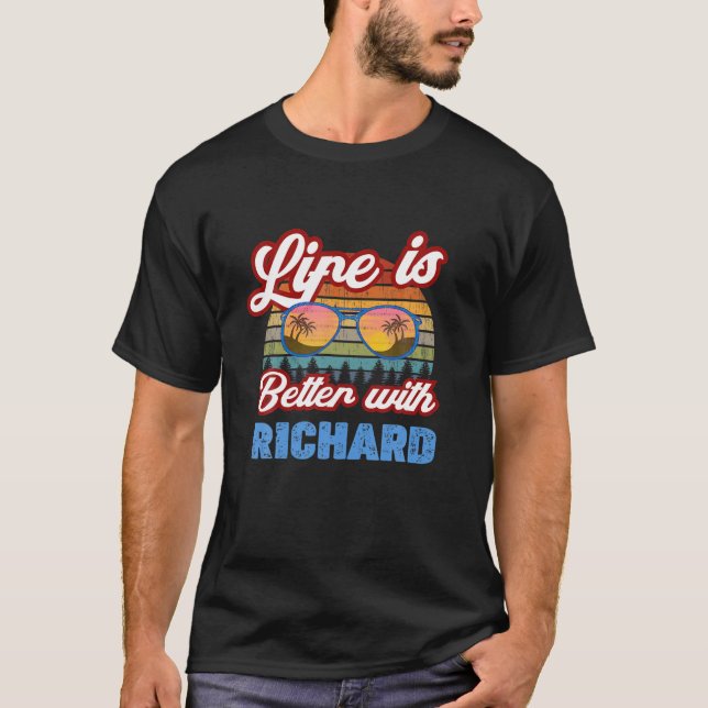Camiseta La Vida Es Mejor Con Richard Funny Men/Boy/Baby Na (Anverso)