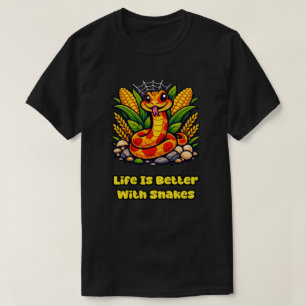 Camiseta La vida es mejor con serpientes cita de amante de