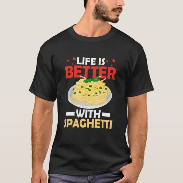 Camiseta La Vida Es Mejor Con Spaghetti (Anverso)