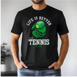 Camiseta La vida es mejor con tenis   Nombre personalizado 