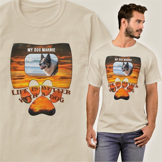 Camiseta La vida es mejor con un atardecer de perro 2584 (Subido por el creador)