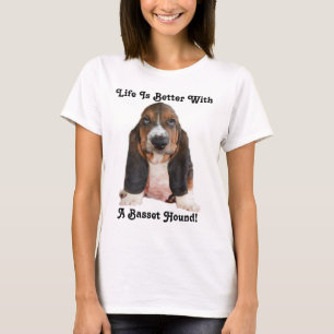 Camiseta La Vida Es Mejor Con Un Basset Hound