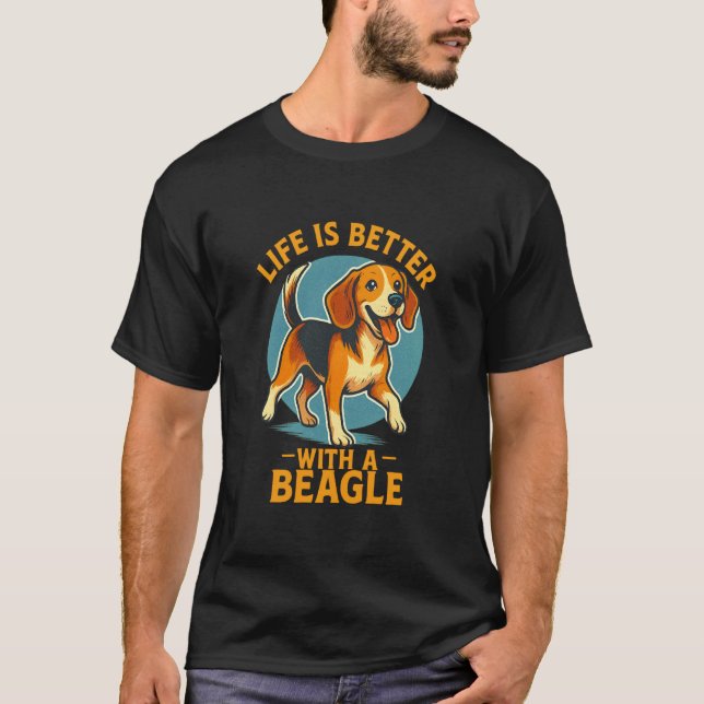 Camiseta La vida es mejor con un BEAGLE (Anverso)