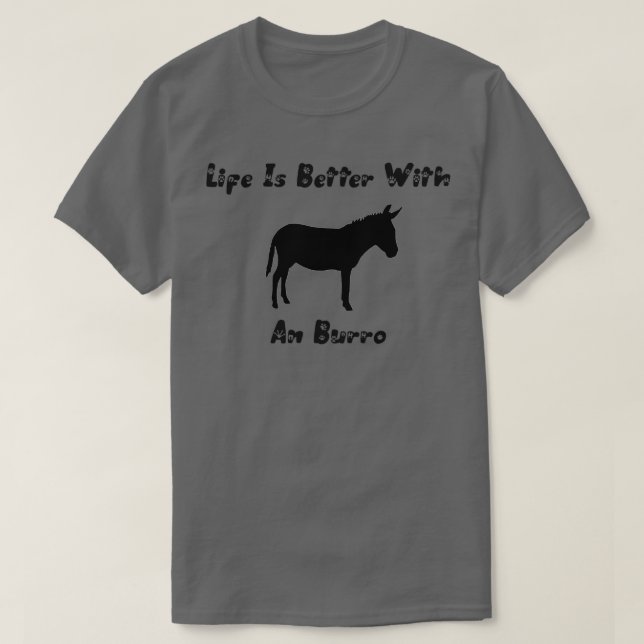 Camiseta la vida es mejor con un burro (Diseño del anverso)