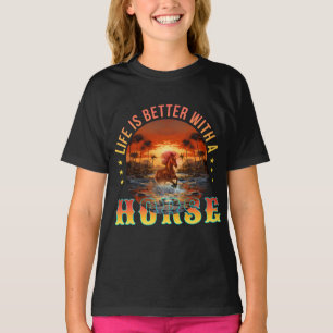 CAMISETA LA VIDA ES MEJOR CON UN CABALLO