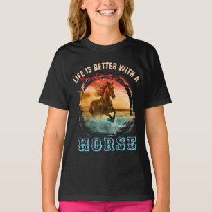 CAMISETA LA VIDA ES MEJOR CON UN CABALLO
