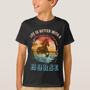 CAMISETA LA VIDA ES MEJOR CON UN CABALLO
