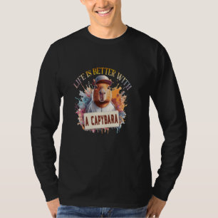 Camiseta la vida es mejor con un capibara - divertido capri