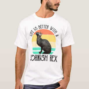 Camiseta La vida es mejor con un Cornish Rex