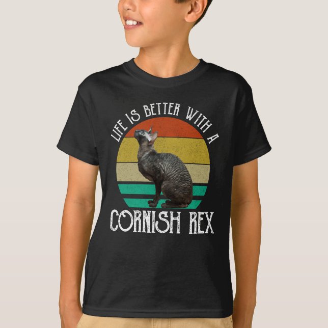 Camiseta La vida es mejor con un Cornish Rex (Anverso)