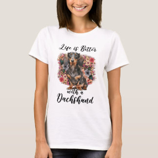 Camiseta La Vida Es Mejor Con Un Dachshund