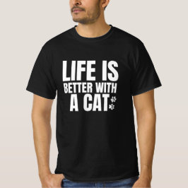Camiseta la vida es mejor con un gato