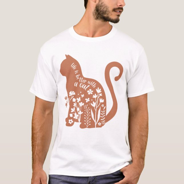 Camiseta La vida es mejor con un gato (Anverso)
