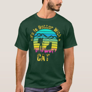 Camiseta la vida es mejor con un gato