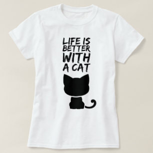 Camiseta La vida es mejor con un gato