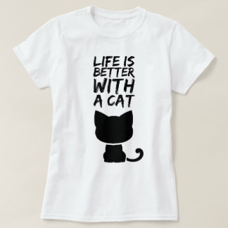 Camiseta La vida es mejor con un gato