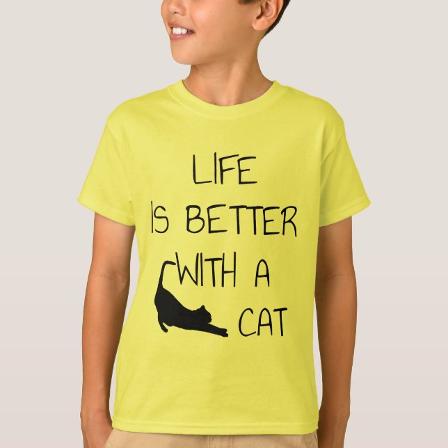 Camiseta La Vida Es Mejor Con Un Gato - Amantes Del Gato (Anverso)