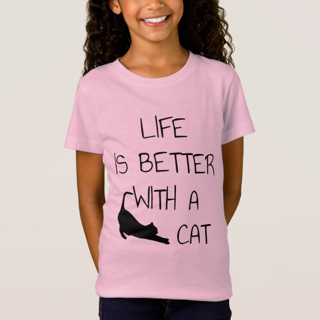 Camiseta La Vida Es Mejor Con Un Gato - Amantes Del Gato (Anverso)