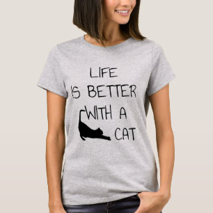 Camiseta La Vida Es Mejor Con Un Gato - Amantes Del Gato