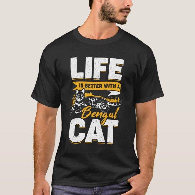 Camiseta La Vida Es Mejor Con Un Gato Bengalí (Anverso)
