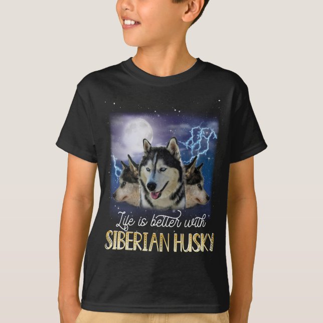 Camiseta La Vida Es Mejor Con Un Husky Siberiano (Anverso)