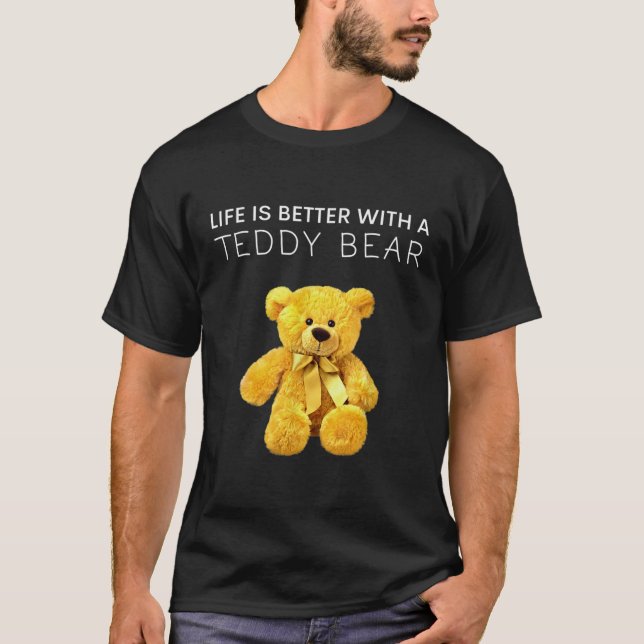 Camiseta La vida es mejor con un osito de peluche toda la v (Anverso)