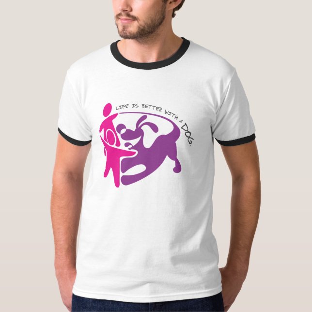 Camiseta la vida es mejor con un perro (Anverso)