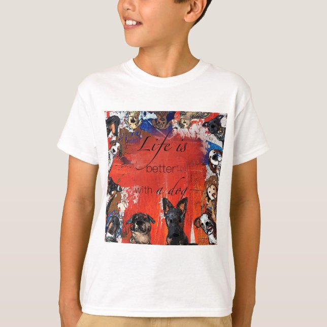 Camiseta La vida es mejor con un perro (Anverso)