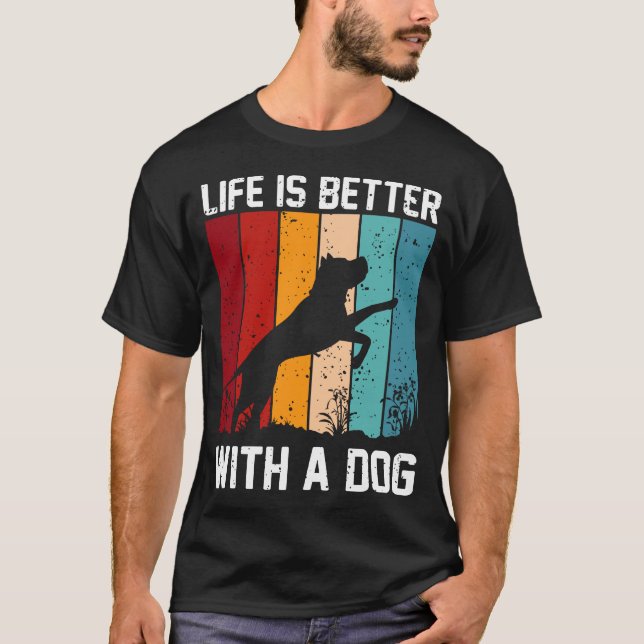 Camiseta la vida es mejor con un perro (Anverso)