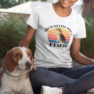 Camiseta La vida es mejor con un perro Beagle Atardecer Ret
