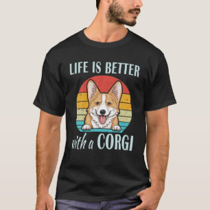 Camiseta La Vida Es Mejor Con Un Perro Corgi Funny Puppy