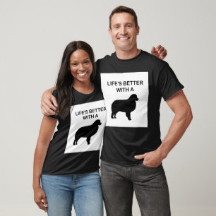 Camiseta la vida es mejor con un perro de montaña bernés
