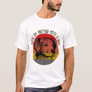 Camiseta La vida es mejor con un perro, estilo vintage