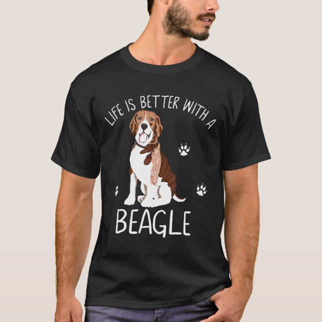 Camiseta La Vida Es Mejor Con Un Perro Mascota Beagpy (Anverso)