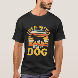 Camiseta La Vida Es Mejor Con Un Perro Retro