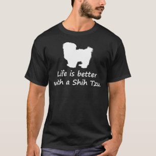 Camiseta La Vida Es Mejor Con Un Perro Shih Tzu