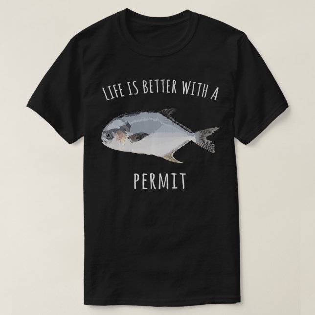 Camiseta La Vida Es Mejor Con Un Pescado Gracioso. (Diseño del anverso)