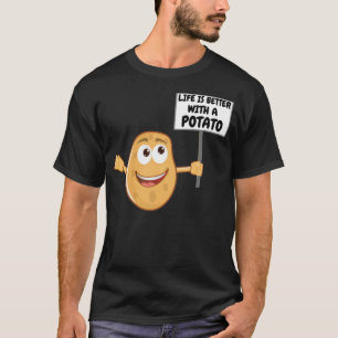 Camiseta La Vida Es Mejor Con Un Po Sonriente De Papas Cuta