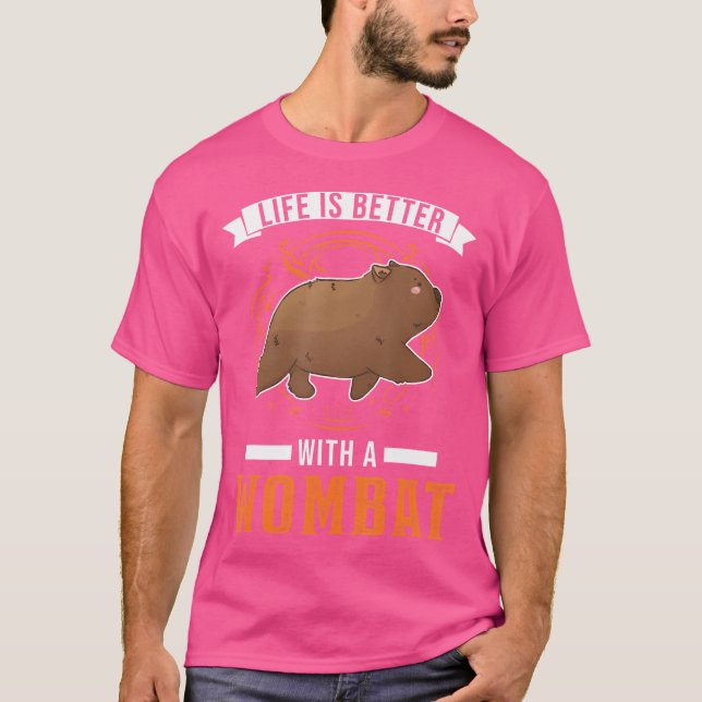 Camiseta La Vida Es Mejor Con Un Wombat (Anverso)