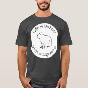 Camiseta La vida es mejor con una cita graciosa de Capybara