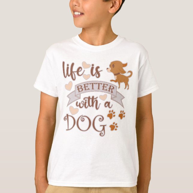Camiseta La vida es mejor con una frase de perro chihuahua  (Anverso)
