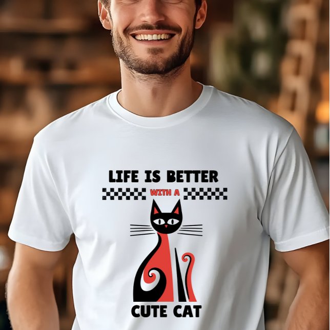 Camiseta La vida es mejor con una mascota Gato (Subido por el creador)