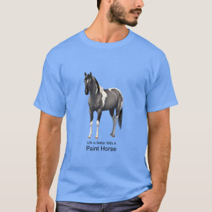 Camiseta La Vida Es Mejor Con Una Pintura De Caballo Grulla