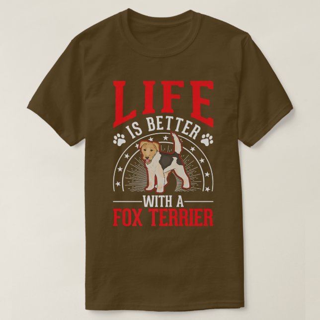 Camiseta La Vida Es Mejor Con Una Prima De Fo Terrier 552 (Diseño del anverso)