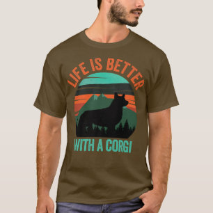 Camiseta La Vida Es Mejor Con Una Vintage Corgi Dolor745
