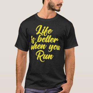 Camiseta La vida es mejor cuando corres, me encanta correr